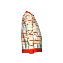 Load image into Gallery viewer, Christmas Icons Ugly Christmas Sweater Side View 2
