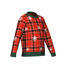 Load image into Gallery viewer, Men&#39;s Christmas Tartan Knitted Sweater Green Trim
