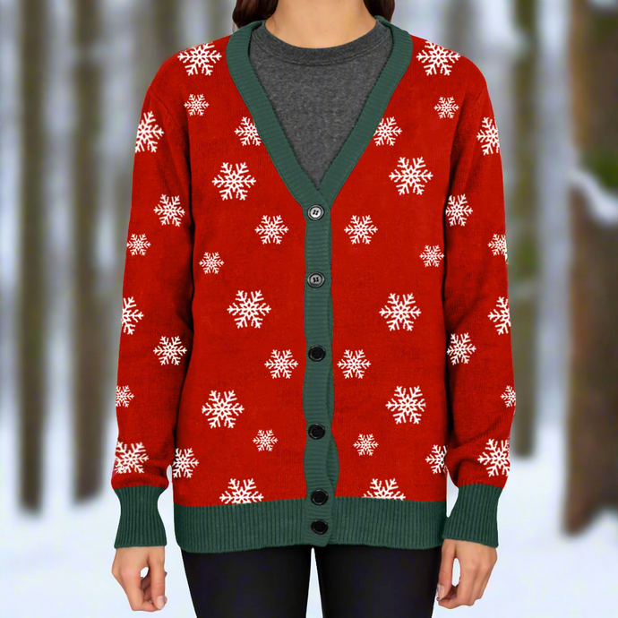 Christmas Snowflake Knitted Cardigan | Love to Sing