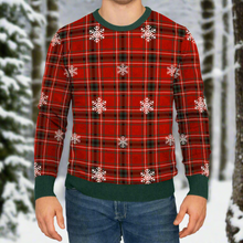 Load image into Gallery viewer, Love to Sing Men&#39;s Christmas Tartan Knitted Sweater
