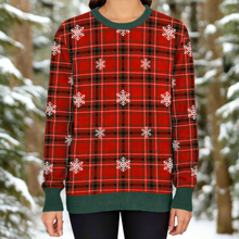 Load image into Gallery viewer, Love to Sing Christmas Tartan Knitted Sweater
