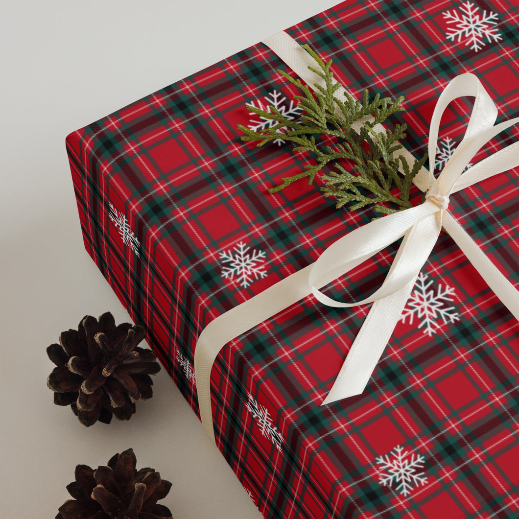 Christmas Tartan Wrapping Paper Sheets